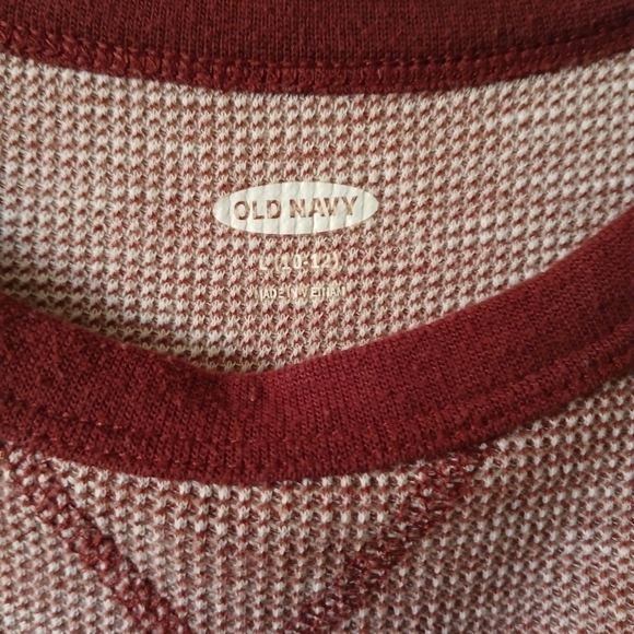 (#258) Boys Old Navy Red/White Long Sleeve Thermal Shirt Size 10/12 (LG) - Picture 2 of 7